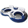 Intex - River Run Double Inflatable Pool Chair, 95.5'' x 62'', With Integrated Cooler, Blue and White - - Mounts For Less
