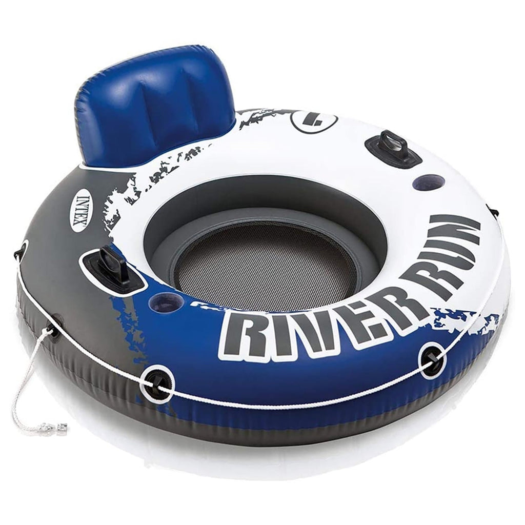 Intex - River Run Inflatable Pool Chair, 53'' Diameter, Blue and White - - Mounts For Less