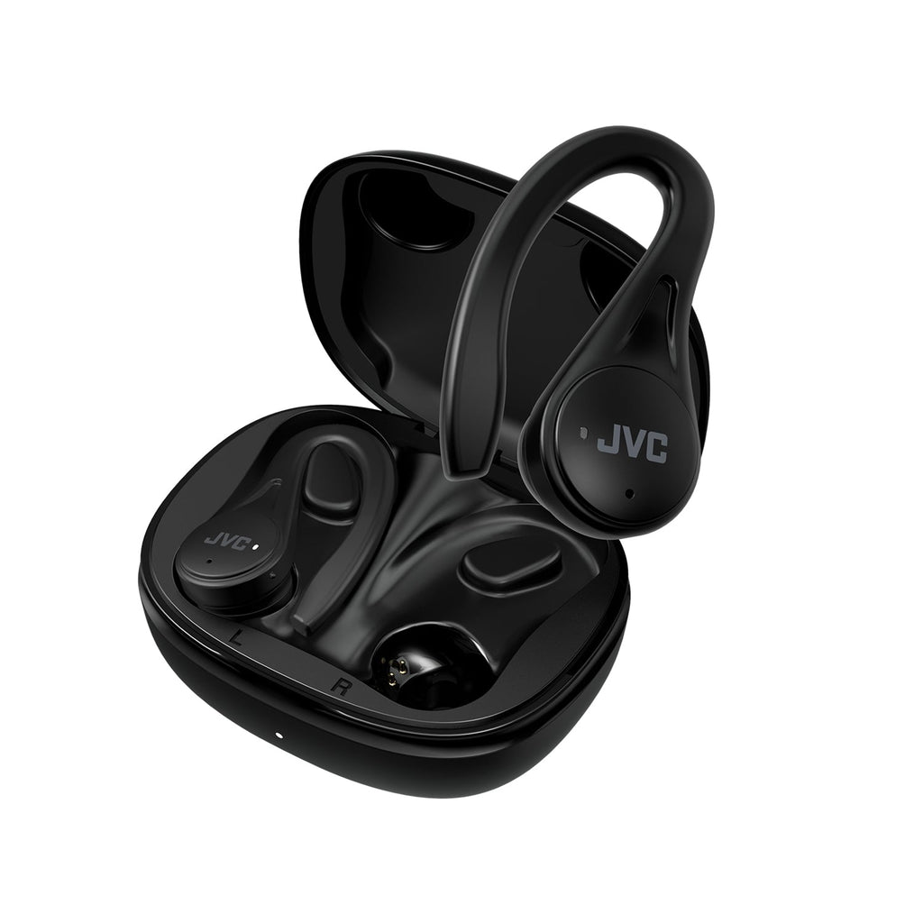JVC HA-EC25T - Wireless In-Ear Sports Headphones, Bluetooth 5.1, With Charging Box and Touch Controls, Black - - Mounts For Less