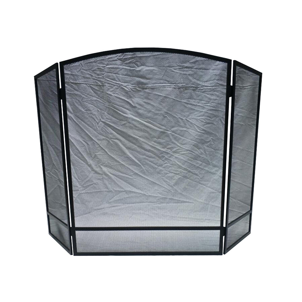 Jessar - 3 Panel Fireplace Spark Screen, 31''x48 '', From York Collection, Black - - Mounts For Less