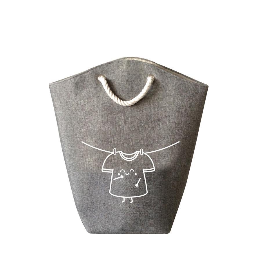 Jessar - Fabric Laundry Basket, 52 x 56 cm, Grey - - Mounts For Less