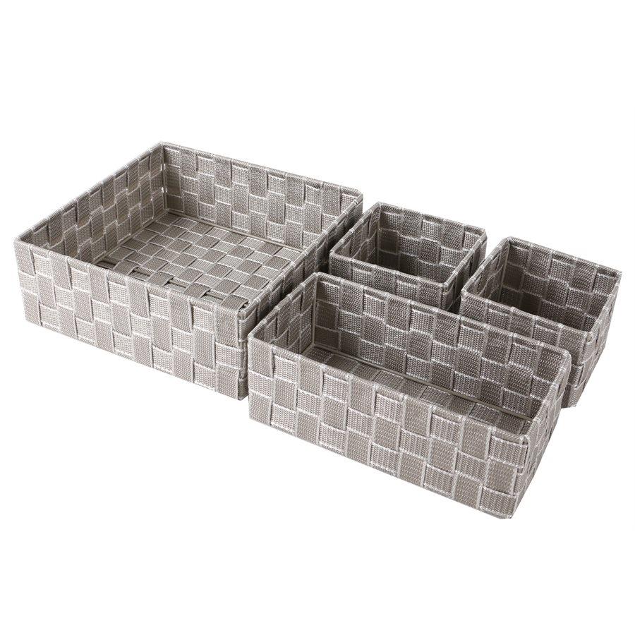 Jessar - Fabric Storage Basket, Set of 4, Light Gray - - Mounts For Less