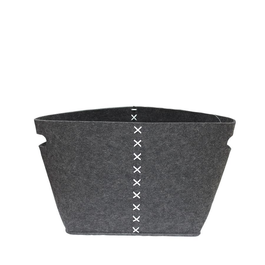 Jessar - Felt Storage Basket, 33.5 x 25 x 28cm, Dark Gray - - Mounts For Less
