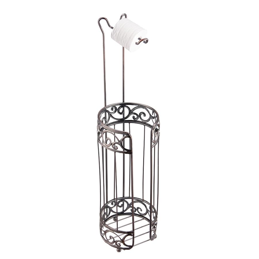 Jessar - Freestanding Bathroom Tissue Roll Holder, Silver - - Mounts For Less