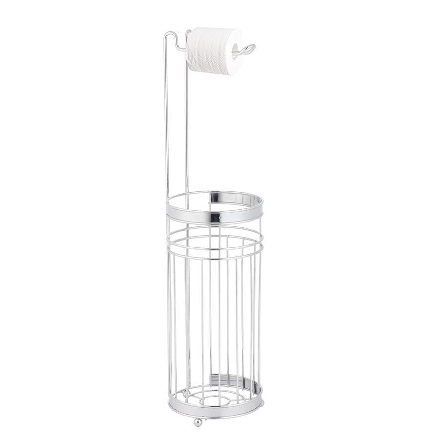 Jessar - Freestanding Bathroom Tissue Roll Holder, Silver - - Mounts For Less
