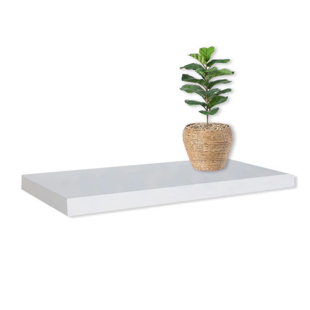 Jessar - Individual Wall Floating Shelf, 23.6" x 9.25" x 1.5", White - - Mounts For Less