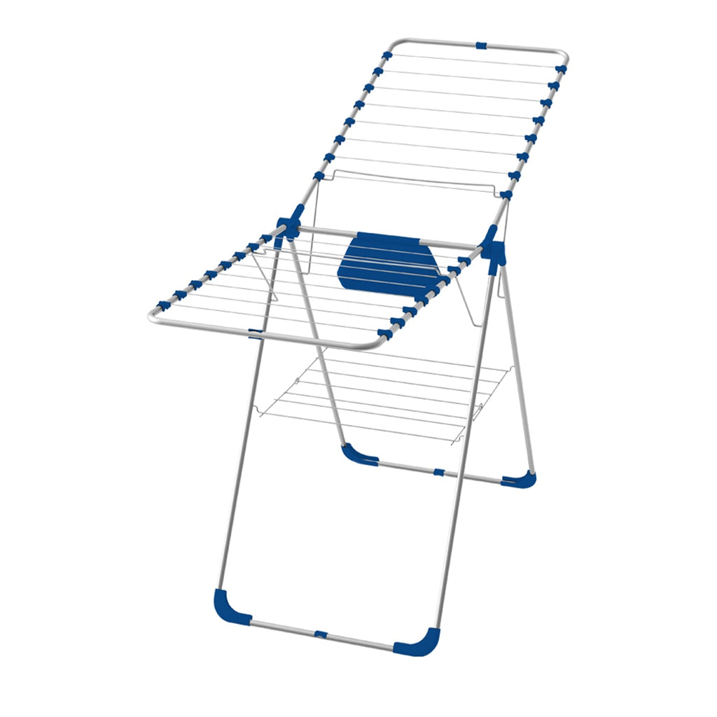 Jessar - Premium Quality Clothes Drying Rack, Foldable, White and Blue - - Mounts For Less