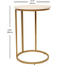 Jessar - Round Side Table, 15.7"x23.6", From the Elva Collection, Gold and White - - Mounts For Less