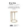 Jessar - Round Side Table, 15.7"x23.6", From the Elva Collection, Gold and White - - Mounts For Less