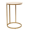 Jessar - Round Side Table, 15.7"x23.6", From the Elva Collection, Gold and White - - Mounts For Less