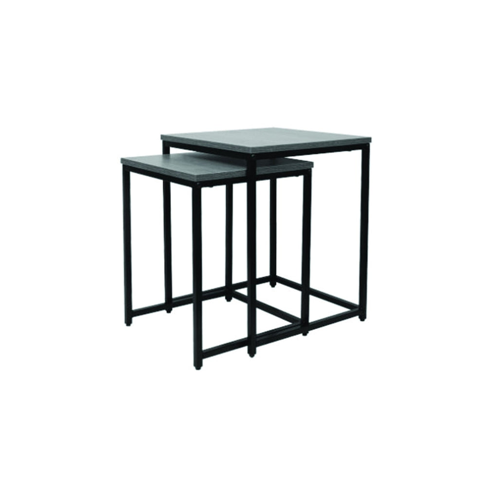 Jessar - Set of 2 Square Side Tables, From the Ross Collection, Grey - - Mounts For Less