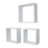 Jessar - Set of 3 Square Floating Shelves, From the Fairview Collection, White - - Mounts For Less