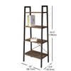 Jessar - Shelving Unit with 4 Shelves, Metal Frame, From the Guilio Collection, Brown - - Mounts For Less