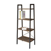 Jessar - Shelving Unit with 4 Shelves, Metal Frame, From the Guilio Collection, Brown - - Mounts For Less