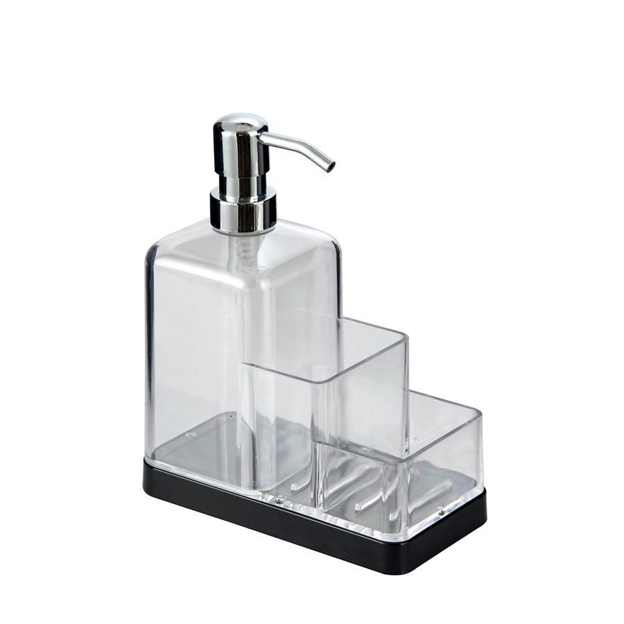 Jessar - Soap Dispenser with Sponge Storage, Clear - - Mounts For Less