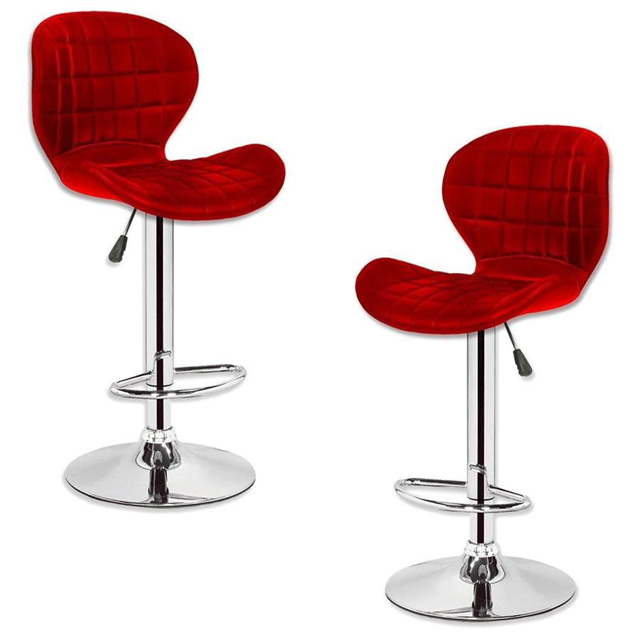 Jessar - Upper Collection Adjustable Swivel Stool, Set of 2, Red - - Mounts For Less