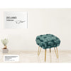 Jessar - Velvet Ottoman/Footstool with Metal Base, 14.9" x 14.9" x 16.9", Green - - Mounts For Less