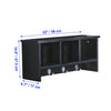 Jessar - Wall Floating Shelf with Compartments and Hooks, 22" x 10.8" x 6.7", Black - - Mounts For Less