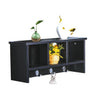 Jessar - Wall Floating Shelf with Compartments and Hooks, 22" x 10.8" x 6.7", Black - - Mounts For Less