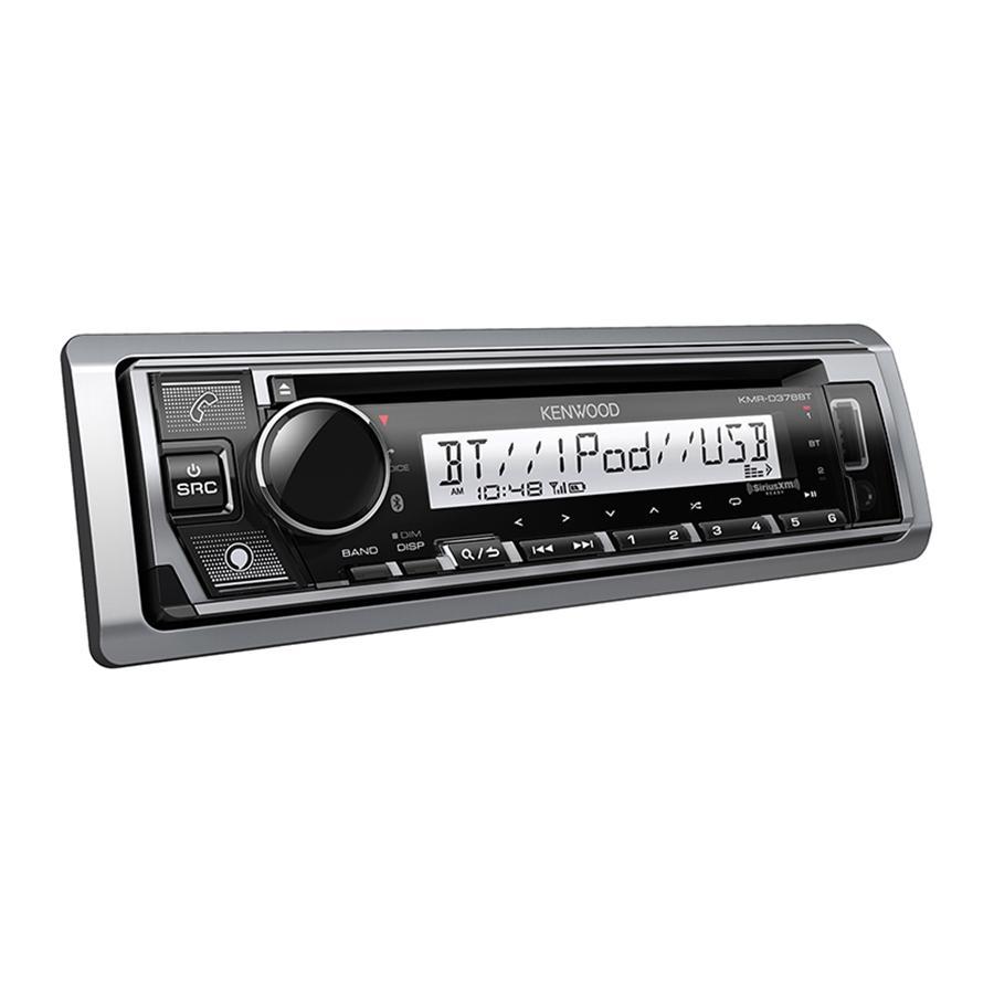 Kenwood KMR-D378BT Radio / CD Receiver, Marine / MotorSport, Bluetooth, Silver - - Mounts For Less