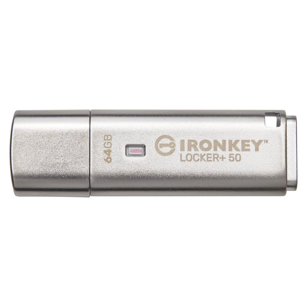 Kingston Technology - IronKey Locker+ 50 Encrypted USB Flash Drive, USB 3.2 GEN 1, 64GB Capacity, Automatic Cloud Backup - - Mounts For Less