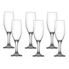 LAV - Set of 6 Empire Champagne Flutes, 7.5oz Capacity, Dishwasher Safe - - Mounts For Less
