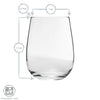 LAV - Set of 6 Gaia Stemless Wine Glasses, 475mL Capacity, Dishwasher Safe - - Mounts For Less