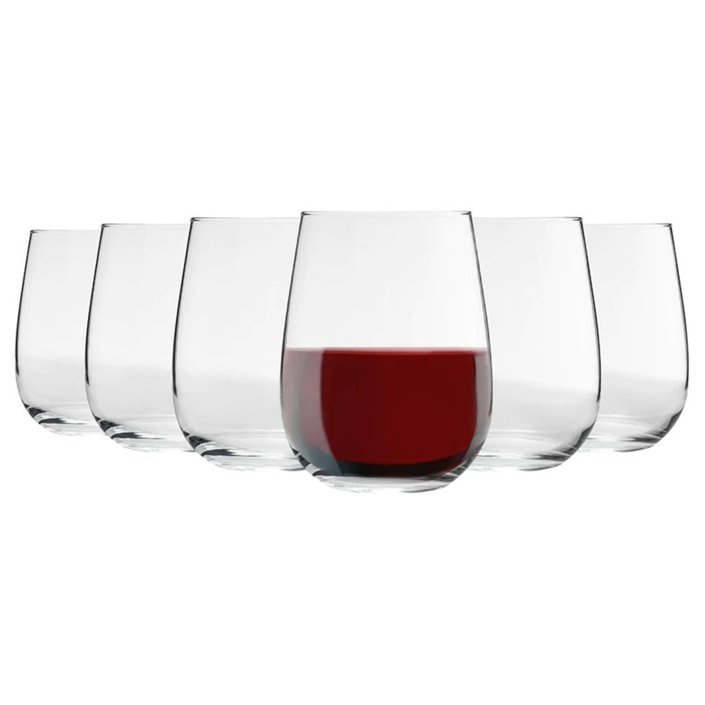 LAV - Set of 6 Gaia Stemless Wine Glasses, 475mL Capacity, Dishwasher Safe - - Mounts For Less