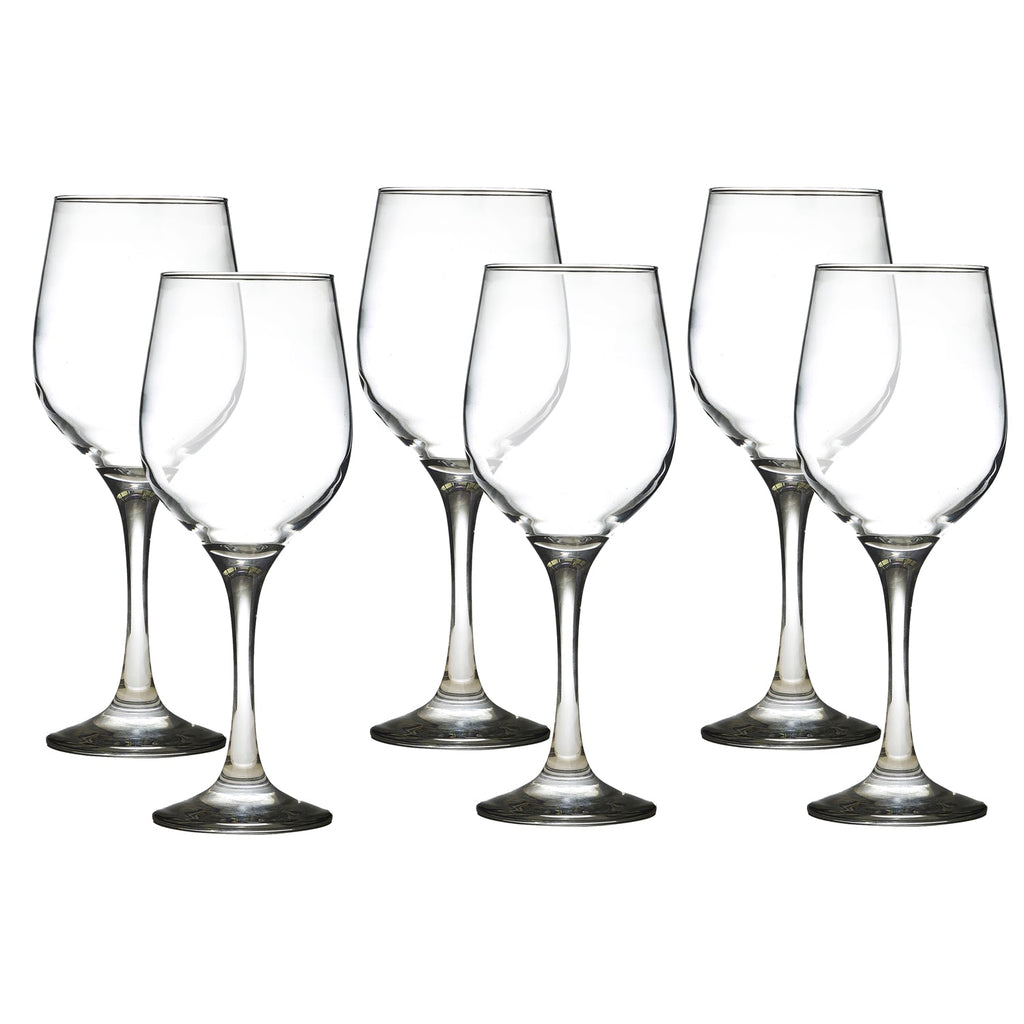 LAV - Set of 6 Stemmed Wine Glasses, 400mL Capacity, Dishwasher Safe - - Mounts For Less
