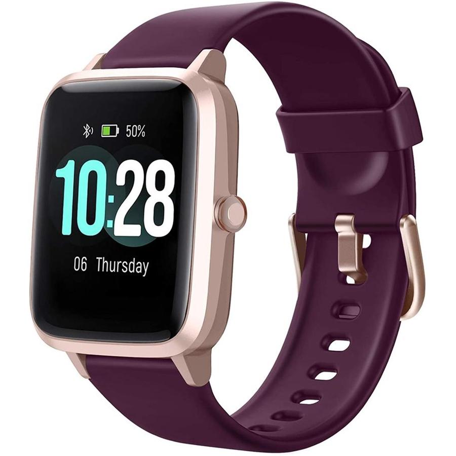 LetsFit - Smart Watch, 1.3 '' Touchscreen with Heart Rate Monitor, Purple - - Mounts For Less