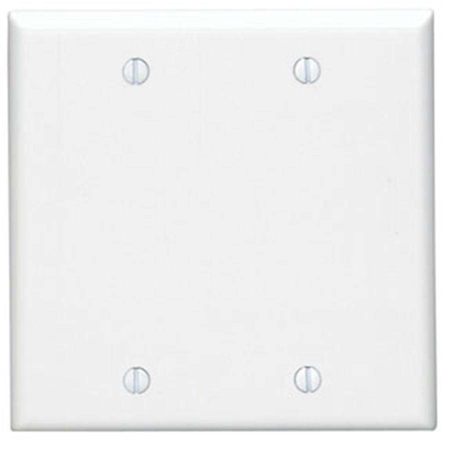 Leviton 2-Gang No Device Blank Wallplate, Standard Size, Thermoset, Box Mount White - - Mounts For Less