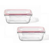 LocknLock - Set of 2 Airtight and Leakproof Glass Containers, 380mL Capacity, Red - - Mounts For Less