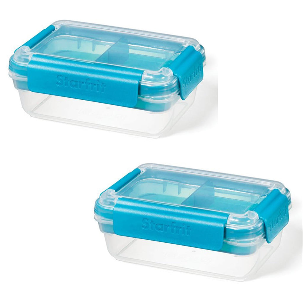 LocknLock - Set of 2 Bento EasyLunch Containers, 946mL Capacity, Blue - - Mounts For Less