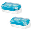 LocknLock - Set of 2 Bento EasyLunch Containers, 946mL Capacity, Blue - - Mounts For Less