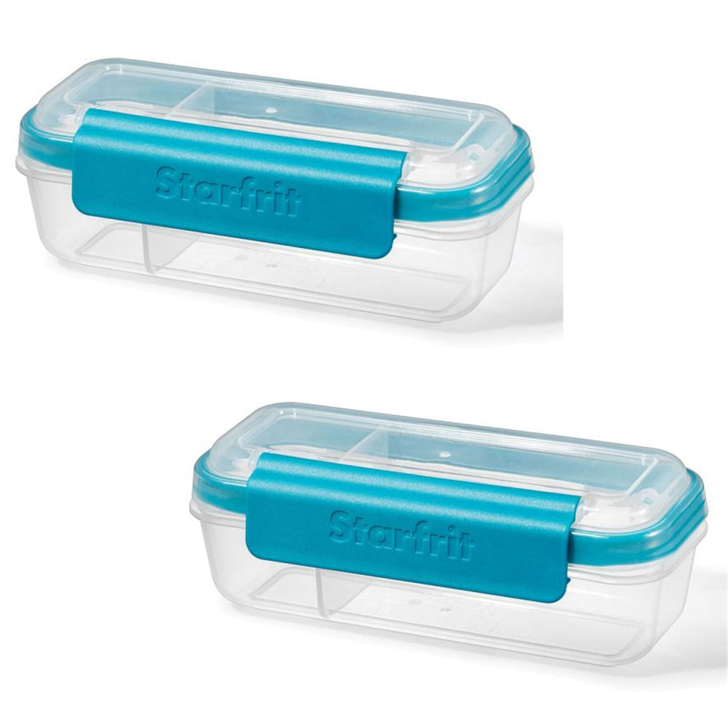 LocknLock - Set of 2 Containers for Snacks and Dips, 414mL Capacity, Blue - - Mounts For Less