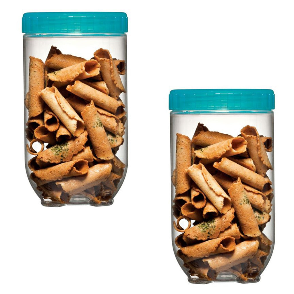 LocknLock - Set of 2 Containers with Interlock Screw Lid, 1 Liter Capacity, Blue - - Mounts For Less