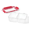 LocknLock - Set of 2 EasyLuch Divided Meal Containers, 946mL Capacity, Red - - Mounts For Less