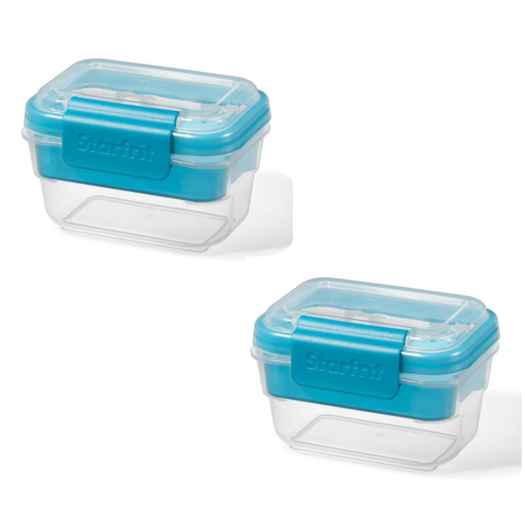 LocknLock - Set of 2 EasyLunch 2 Tier Snack Containers, 473.mL Capacity, Blue - - Mounts For Less