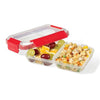 LocknLock - Set of 2 EasyLunch Divided Plastic Containers, 473mL Capacity, Red - - Mounts For Less