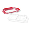 LocknLock - Set of 2 EasyLunch Divided Plastic Containers, 473mL Capacity, Red - - Mounts For Less
