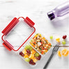 LocknLock - Set of 2 EasyLunch Divided Plastic Containers, 473mL Capacity, Red - - Mounts For Less