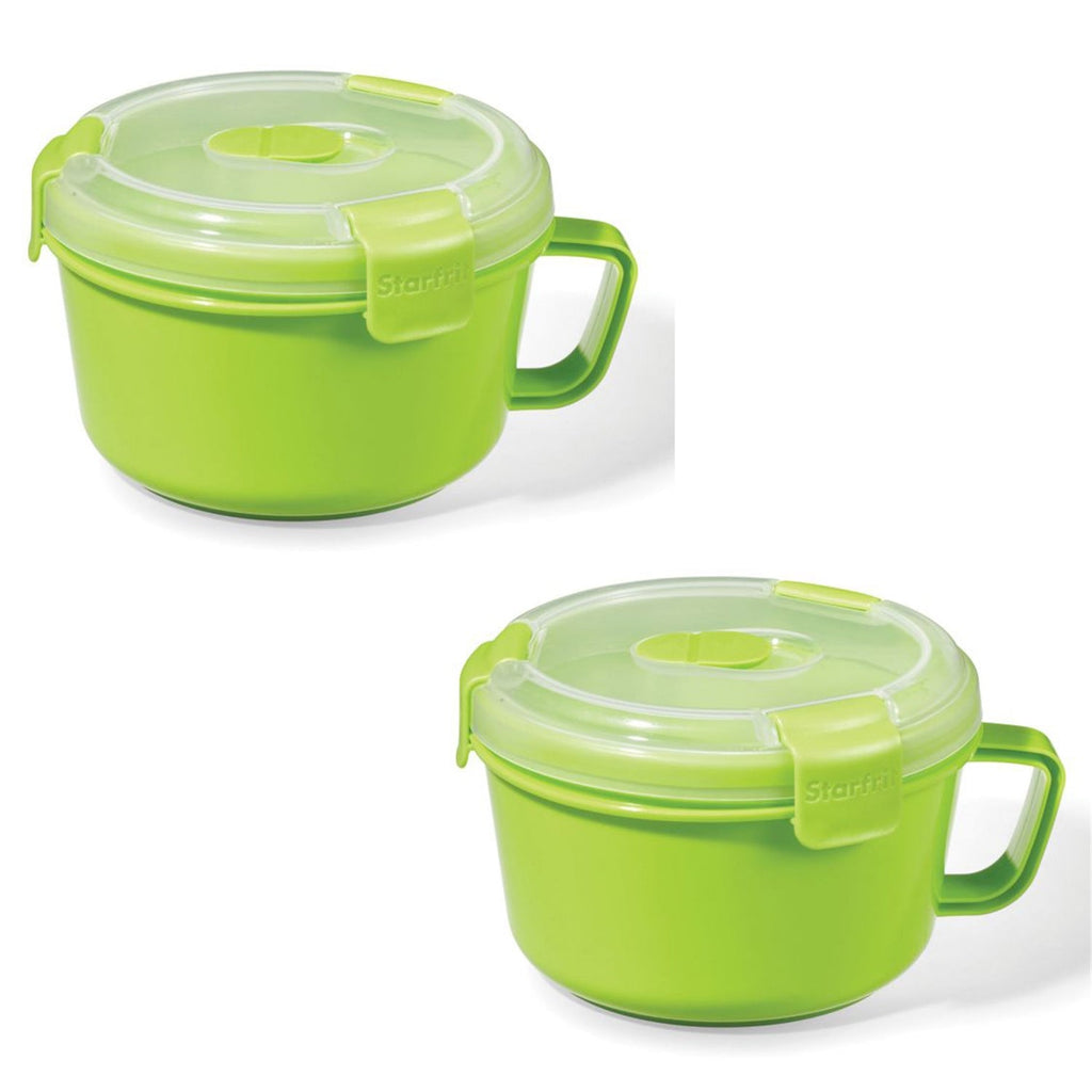 LocknLock - Set of 2 EasyLunch Meal Containers, 1.1 Liter Capacity, Green - - Mounts For Less