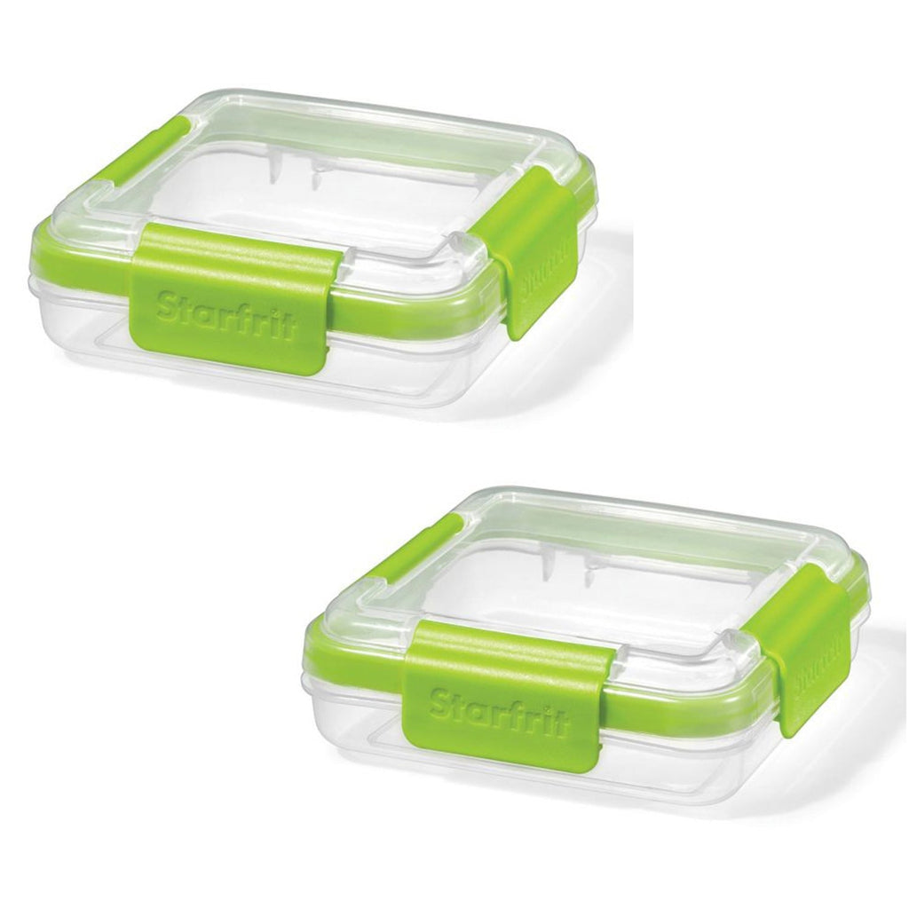 LocknLock - Set of 2 EasyLunch Plastic Sandwich Containers, 473mL Capacity, Green - - Mounts For Less