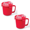 LocknLock - Set of 2 EasyLunch Plastic Soup Containers, 710mL Capacity, Red - - Mounts For Less