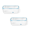 LocknLock - Set of 2 EasyMatch Plastic Containers, Airtight and Leakproof, 1.2 Liter Capacity, Blue - - Mounts For Less