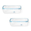 LocknLock - Set of 2 EasyMatch Plastic Containers, Airtight and Leakproof, 850mL Capacity, Blue - - Mounts For Less
