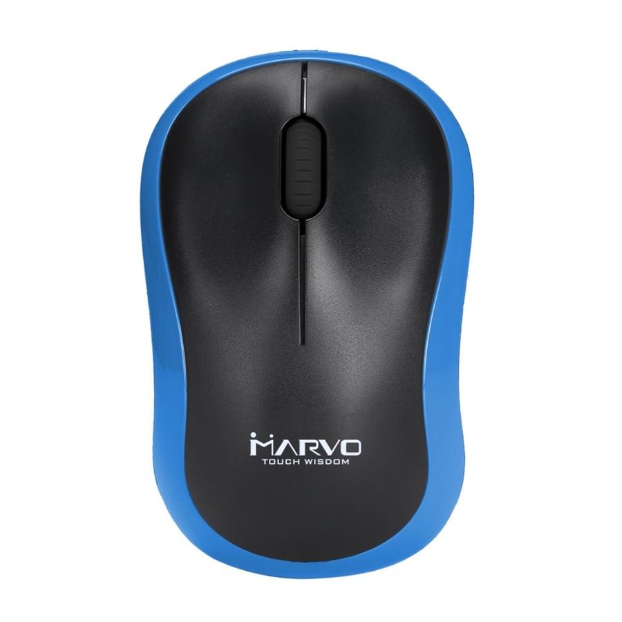 Marvo Office - Wireless Optical Mouse with 3 Buttons, DPI: 800/1200/1600, Blue - - Mounts For Less