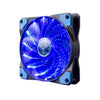 Marvo Pro - Case Cooling PC Fan, 120mm, 9 Blades & 15 LEDs, Blue - - Mounts For Less
