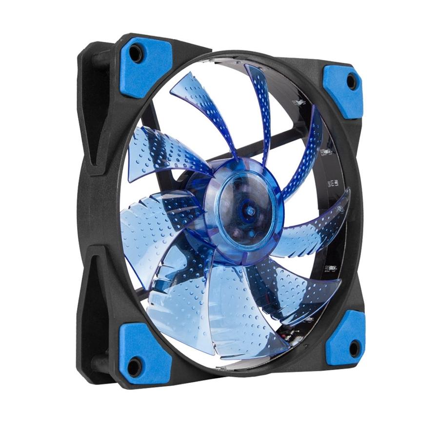 Marvo Pro - Case Cooling PC Fan, 120mm, 9 Blades & 15 LEDs, Blue - - Mounts For Less