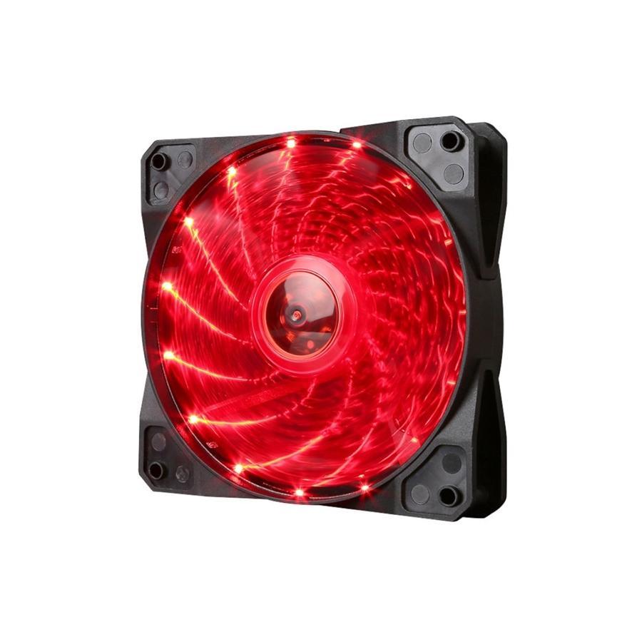 Marvo Pro - Case Cooling PC Fan, 120mm, 9 Blades & 15 LEDs, Red - - Mounts For Less